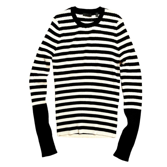ATM Anthony Thomas Melillo Striped Wool Ribbed Crewneck Sweater - size large - Picture 7 of 7